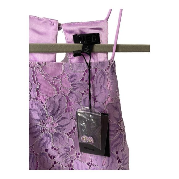 NBD Bria Floral Lace Mini Dress Halter Fairy Whimsical Party Lilac Dainty Sz S - Picture 8 of 12